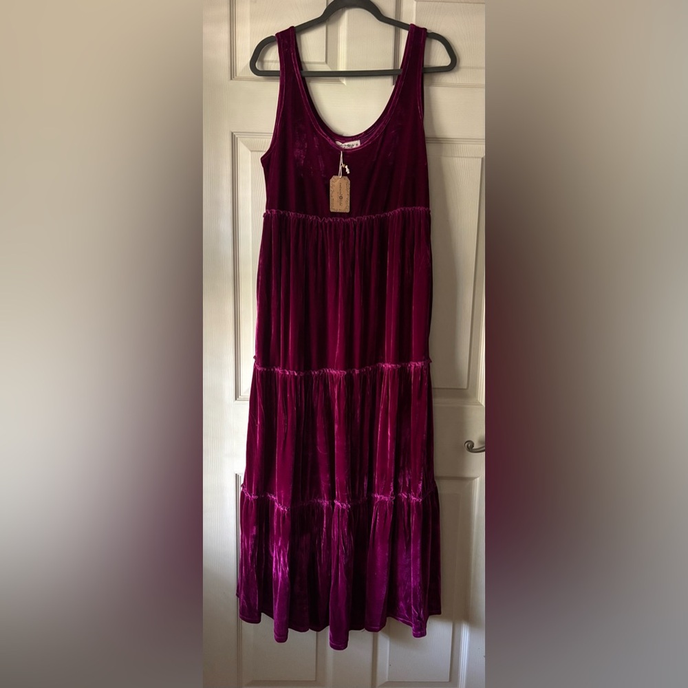 NATURAL LIFE Karlie Velvet Maxi Dress|Berry